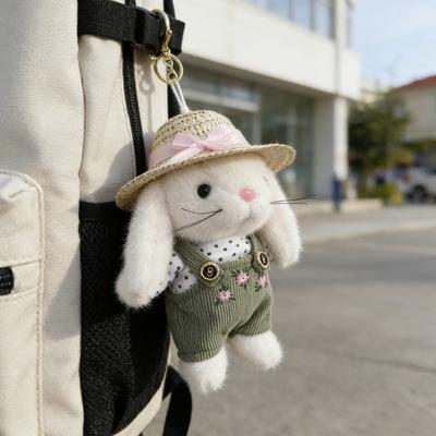 Bunny Plush Keychain 14cm Soft Stuffed Rabbit Pendant for Bags Keys Cute Spring Gift for Girl Women Collectors