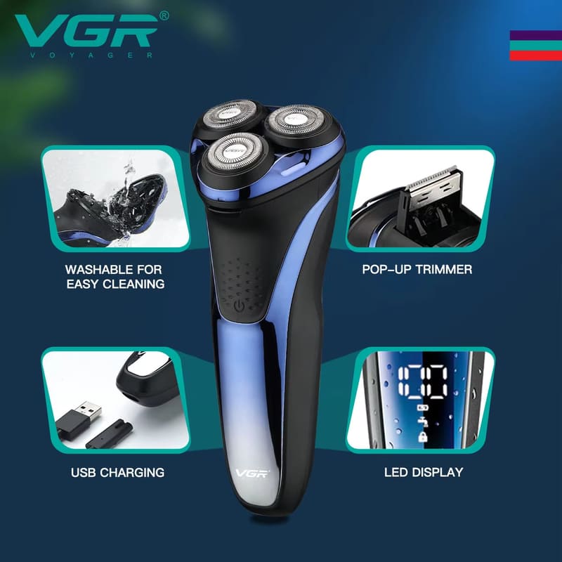 Portable and Safe Men's Electric Shaver with Triple Floating Blades  USB Washable Durable and Powerful Smooth and Close, A Great Gift for Men