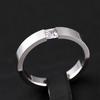 Anillos de Acero de Titanio para Mujer Minimalistas Color Plata Anillo de Circonita Joyería de Moda para Hombre Mate Rayado Gratis Venta al por Mayor KBR180