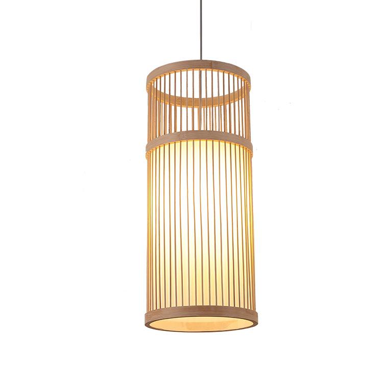 Modern Japanese-Style Bamboo Weaving Chandelier - Creative Decorative Lighting for Living Room, Bedroom, Bar, or Dining Area