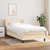 Exclusive House - Slatted Bed Base with Cream Mattress 100x200 Cm Fabric