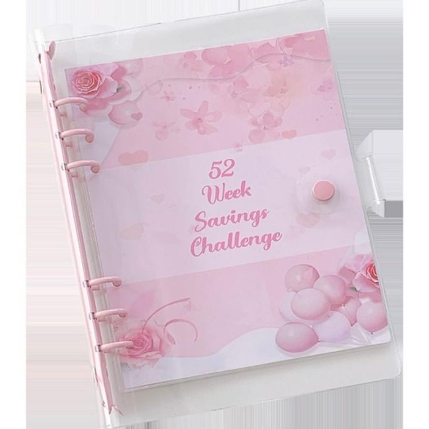 PVC Savings Challenge Binder A5 Notebook Binder Budget Binder 52 Weeks Envelope Binder Couple