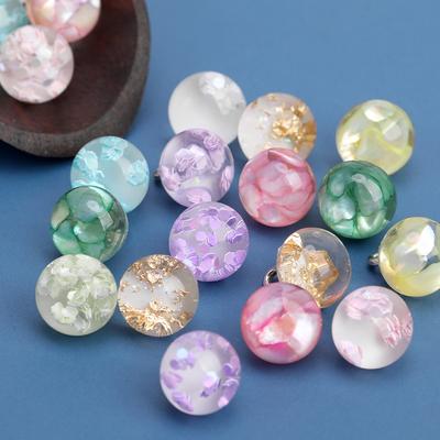 10 piezas botones redondos de resina lentejuelas coloridas 10mm pequeños y hermosos botones de vástago redondo accesorios para Cheongsam