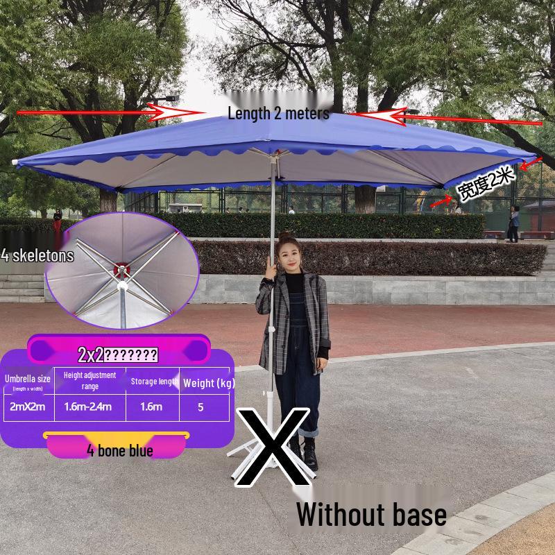 Large Outdoor Rectangular Sunshade Umbrella - Commercial Folding Awning for Courtyard