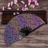 Folding Fan Portable Lightweight Decorative Bamboo Frame Reflective Butterfly Performance Hand Fan Party Decor
