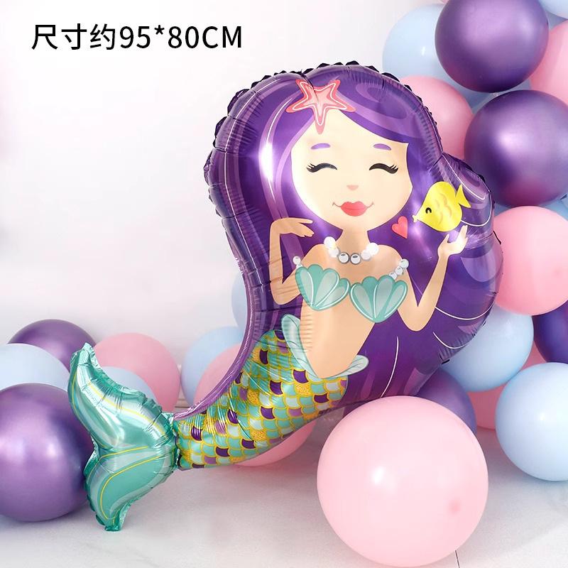 Ocean Animal Balloons, Baby Birthday Party Arrangement, Children'S Birthday Cartoon Living Room Print Special Shape