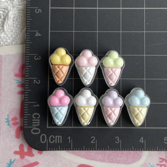 10Pcs Mini Colorful Ice Cream Charm Simulated Ice Cone Figurine DIY Handmade Jewelry Hair Clip Backpack Bag Decoration Accessories