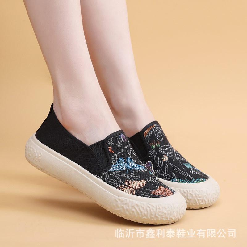 

Весенние новые парусиновые женские туфли, ленивые туфли на платформе, туфли-рыбаки, модные повседневные тканевые туфли для женщин 41