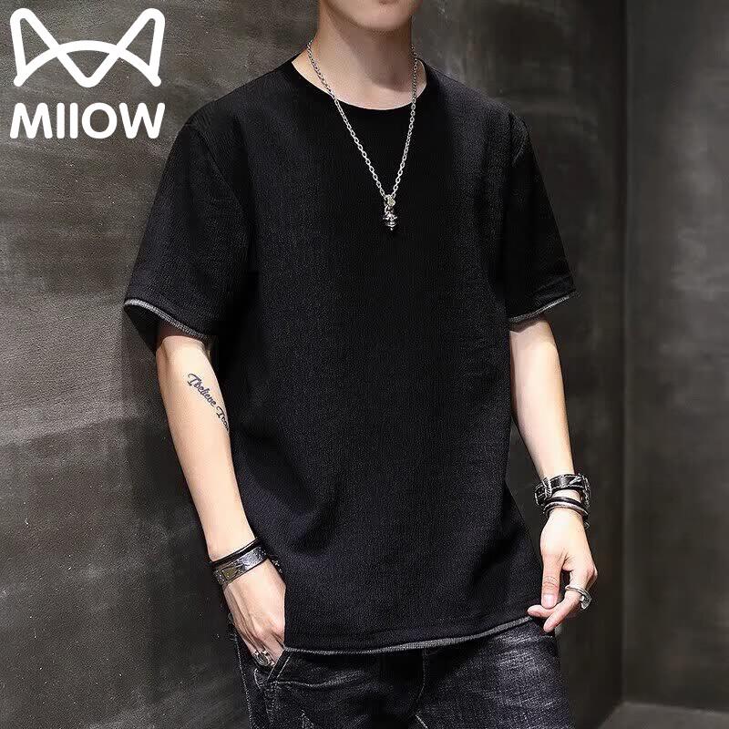 MiiOW Men s Ice Silk Breathable Short Sleeve Crew Neck T-Shirt XL