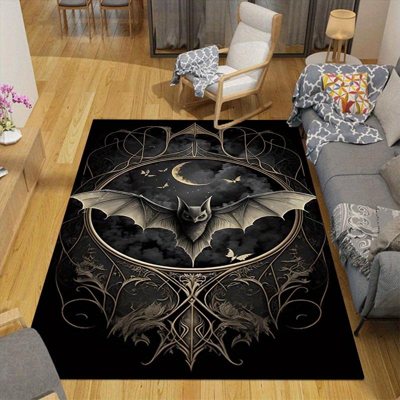 1pc Bat Design Indoor Area Rug - Soft, Anti-Slip, and Durable Gaming Room Decor for Bedroom