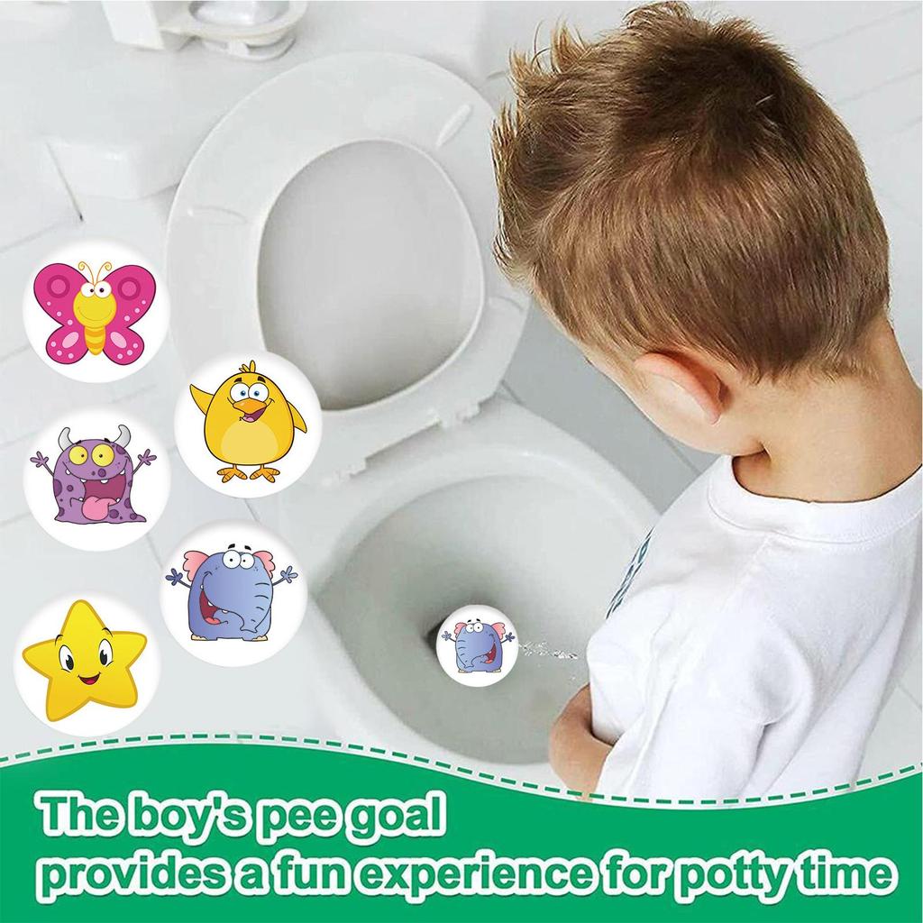 5pcs Cartoon Pee Target Pot Stickers Children's Stickers Color Changing Thermal Stickers Potty Training Stickers For Kids Boys