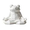 Yoga Frog Sculpture, 3D Printed Meditating Frog Figurine, Faceted Frog Sit in Meditation Statue for Desk Shelf Room Zen Decoration