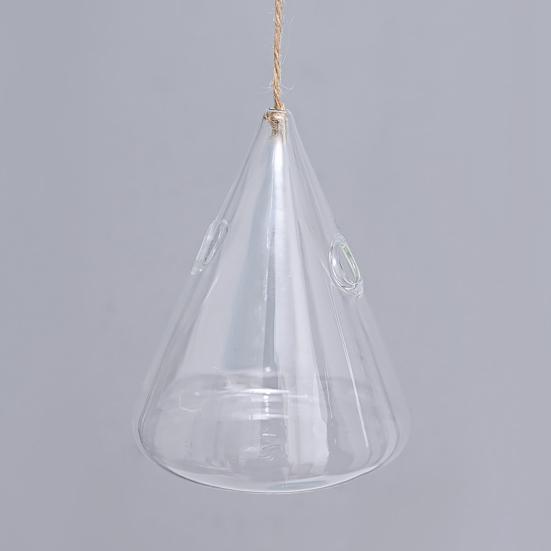 3 Pcs Hanging Glass Planter Clear Plant Propagation Stations Hydroponic Flower Vase for Indoor Home Office Living Room Decor
