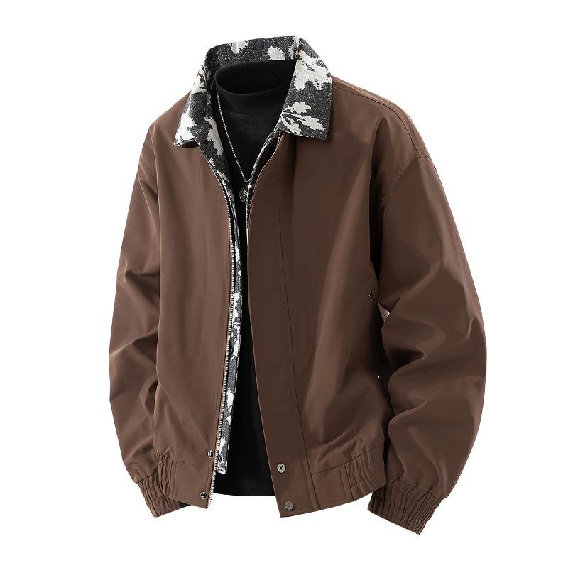Mens Casual Windproof Long Sleeve Loose Fit Jacket
