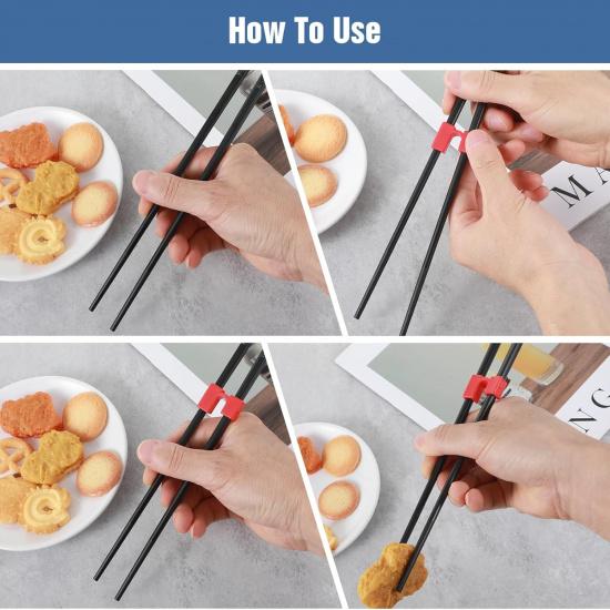 10 Pairs Reble Chopstick Helper, Chopstick Trainers for Beginners, Adult Straining Chopsticks Hinges Connector, Non-Slip Chopsticks Trainer