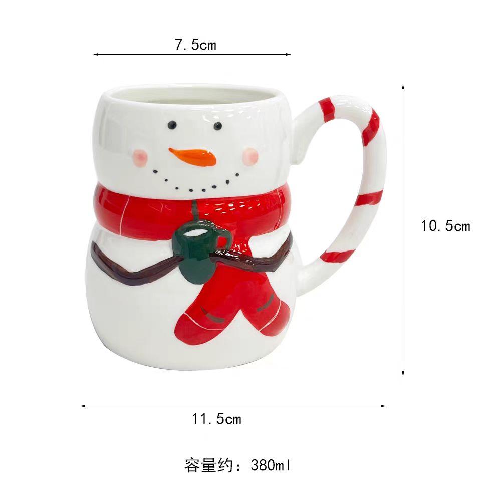 350ML Snowman Mug Creative Large Capacity Ceramic Cup Coffee Cups Lovely Men and Women Birthday Gift Dormitory Fund