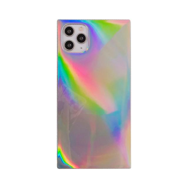 

Простой квадратный чехол для телефона с лазерным рисунком для Iphone 13 Pro Max 12 11 Pro Max 7 8 Plus X Xr Xs Max Se 2020, мягкий силиконовый чехол, задняя крышка for-iPhone 13