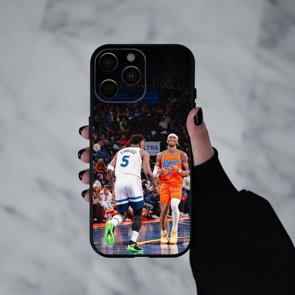 SGA B-Basketball G-Guard S-Sha Phone Case For iPhone 17pro,16,15,14,13,12,11 Plus,Pro Max,XS,Soft Silicone Black Cover
