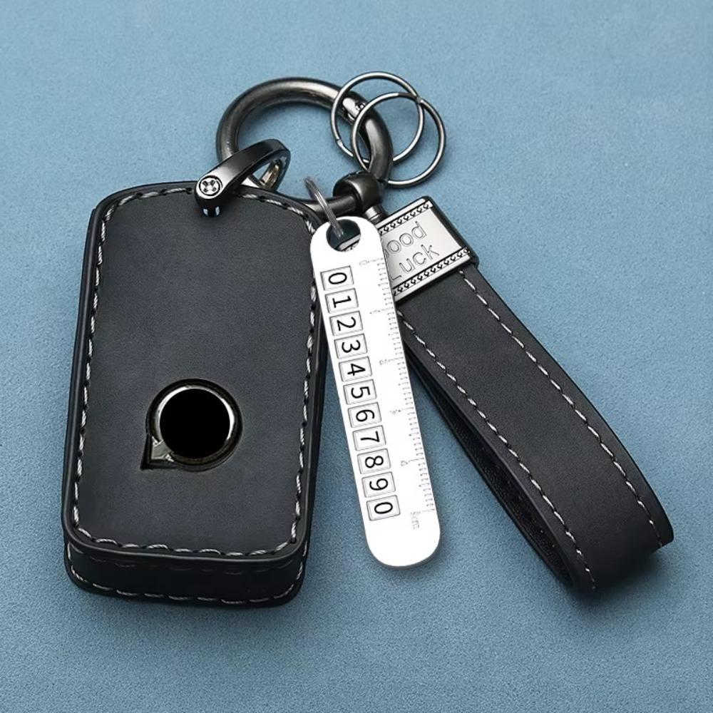 

Кожаный чехол для автомобильного дистанционного ключа, чехол-брелок для Volvo S60 S90 XC40 XC60 XC90 V60 V90 T5 T6 T8 чёрный