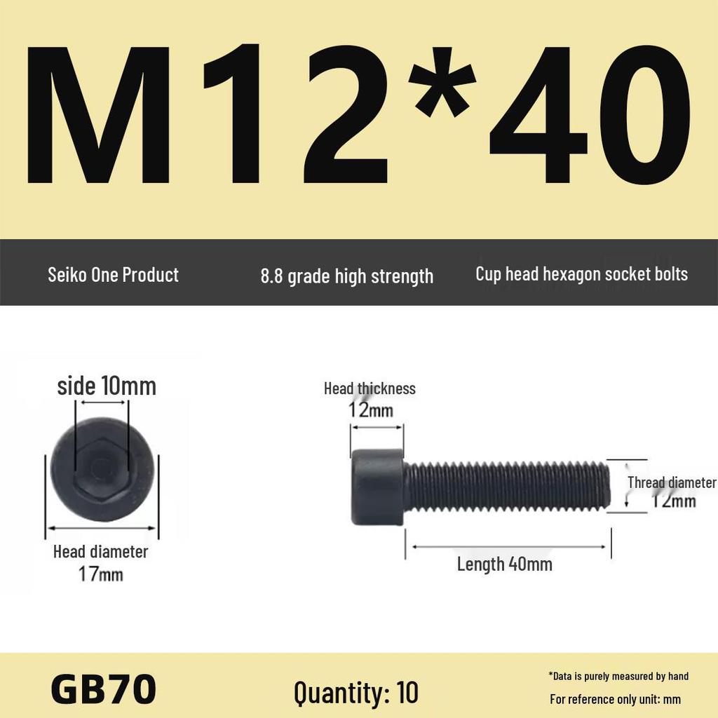 8.8 High-Strength Socket Head Cap Screw Bolt (M4-M16)