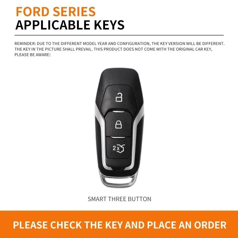 Autoaufkleber 2026 Ford Neu 2025 Heiß Neu Leder Auto Smart Key Hülle Für Ford Fusion Explorer Edge Mustang Mondeo Kuka Personalisiert