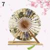 1PC Windmill Fan Female Gift Fan Japanese Round Fan Portable Folding Fan Lady Folding Fan