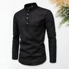 Męska koszula biznesowa Slim Fit ze stójką Lekkie, oddychające, stylowe koszule męskie z długim rękawem