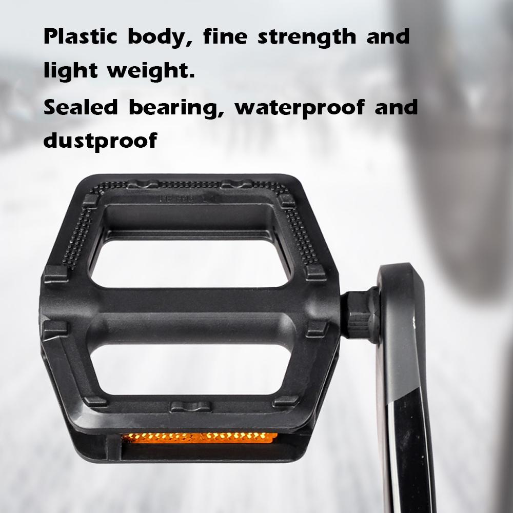 

Pedals Mountain Bike Pedals Road Bike Pedals Plastic Body Lightweight Sealed Bearing Flat Nails Wide Non-Slip Ergonomic Design