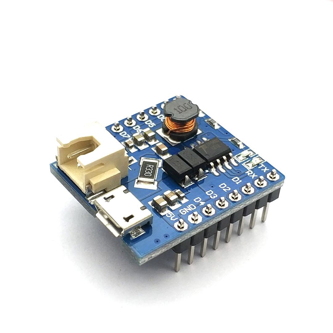 

Battery Shield V1.1.0 For WEMOS D1 mini single lithium battery charging and boost синій