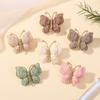 4pcs Butterfly Children Hair Clip Set Wool Knitting Hair Accessories Butterfly Hair Clips Barrette Handmade Crochet Hairpins