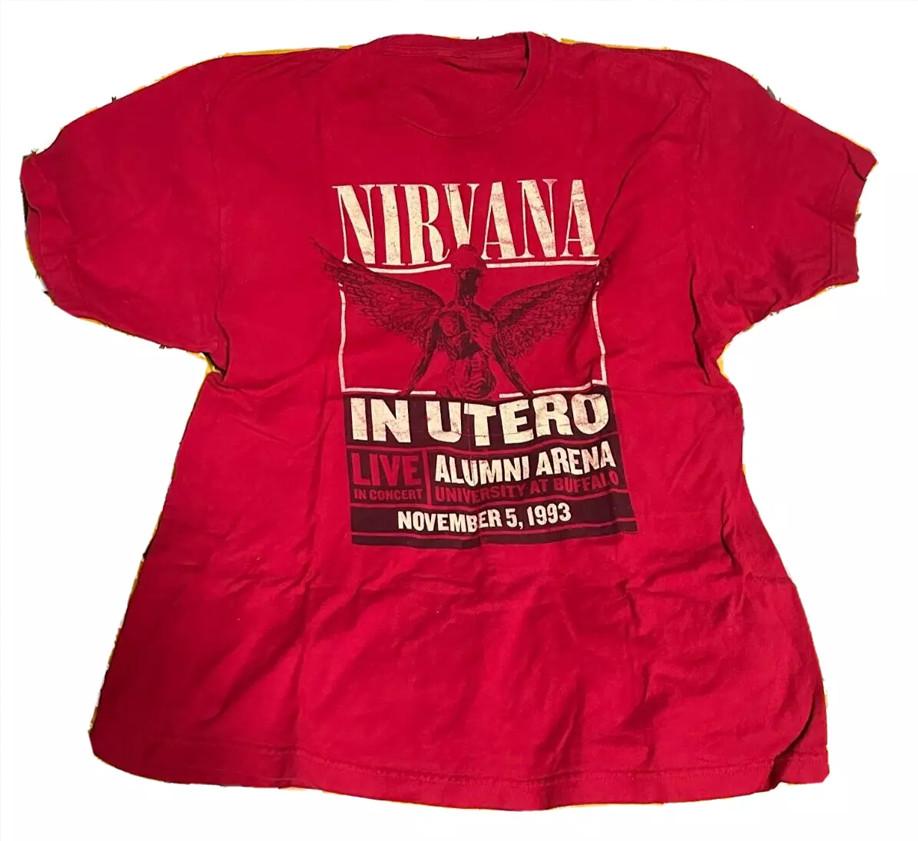 26 Nirvana In Utero 1993 LIVE Тур Футболка Курт Кобейн КРАСНЫЙ S-5XL DO420 Унисекс Футболка XL