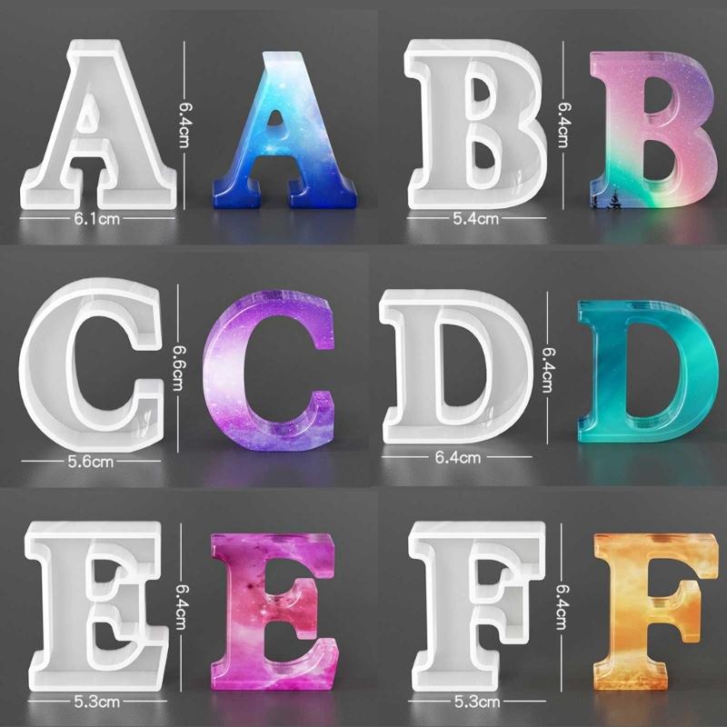 Silicone Pendant Mold Clay Molds Letter Shaped Silicone Keychain Moulds Pendant Accessories Gift for Hand Making Lover