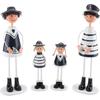 Hölzerne Miniatur-Puppen im Marine-Stil, Dekorationsfamilienpuppen mit Engelsflügel-Ornament, Schreibtisch-Bastelarbeiten
