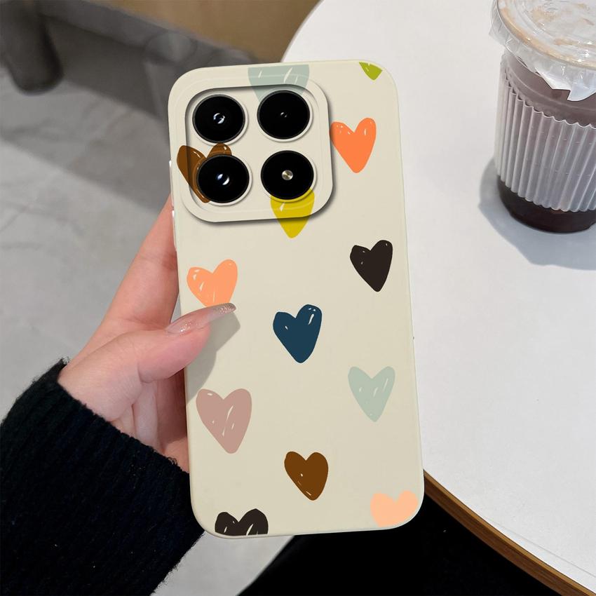 Multicolored Love Heart Patterns Phone Case For Xiaomi 17 15 15T 14T Pro Poco M7 M8 F7 F8 C71 C75 Shockproof Silicone Back Cover Shell For Xiaomi Capa