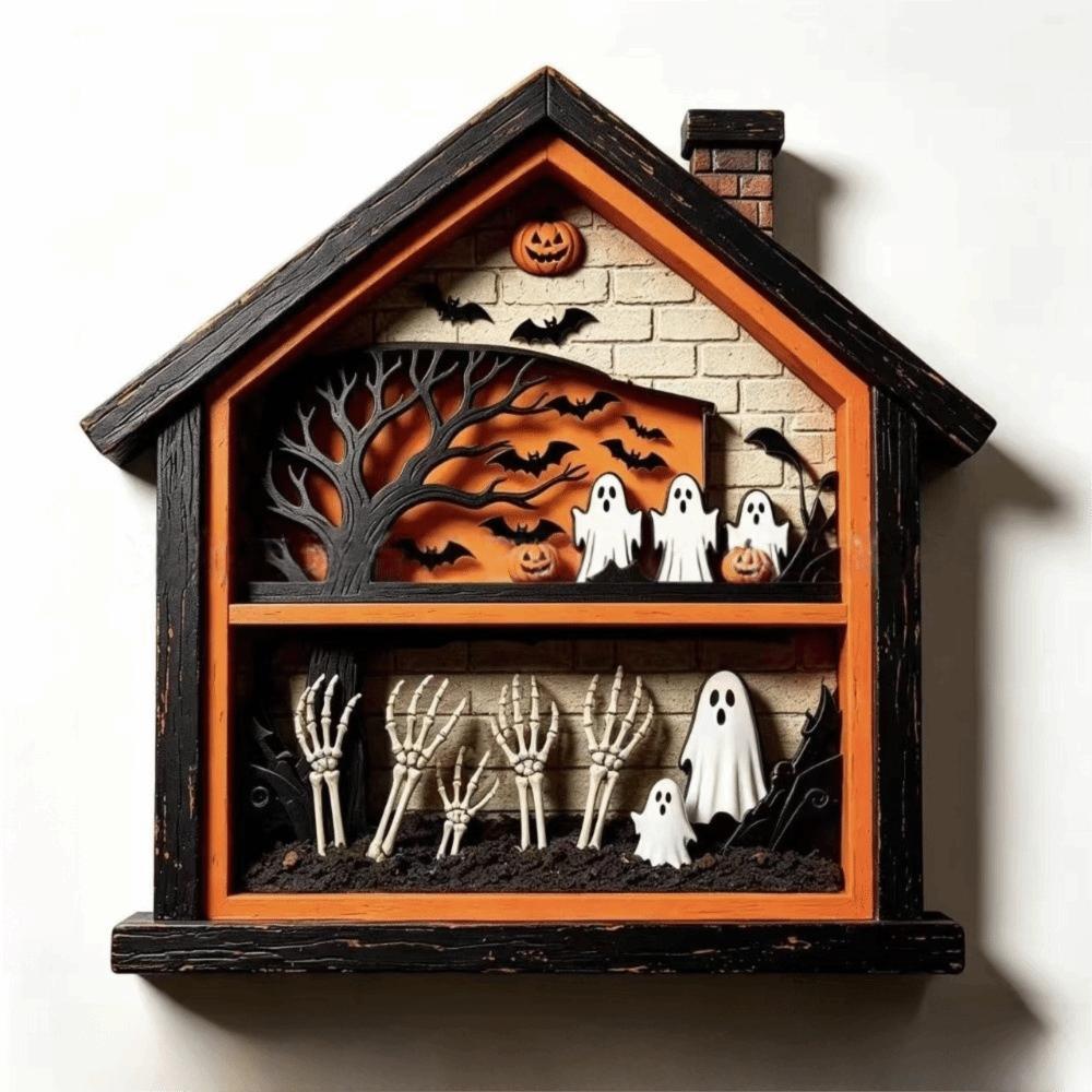 Layered Structure Halloween Haunted House Decoration Tabletop Halloween Decor