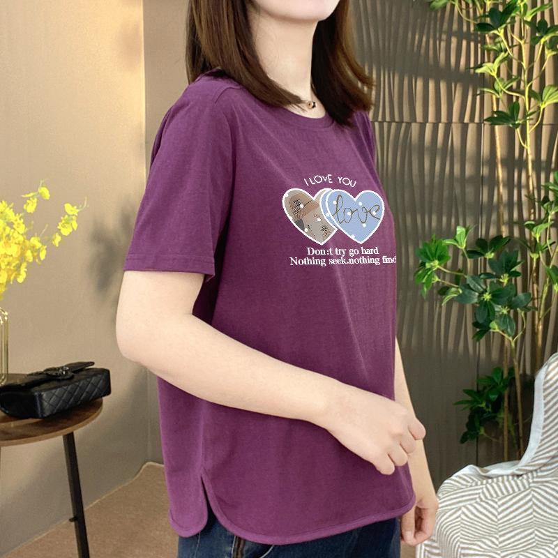 

Women s Plus Size Casual Short-sleeve Top - Summer New Arrival, Belly-covering, Loose Fit for Middle-aged M