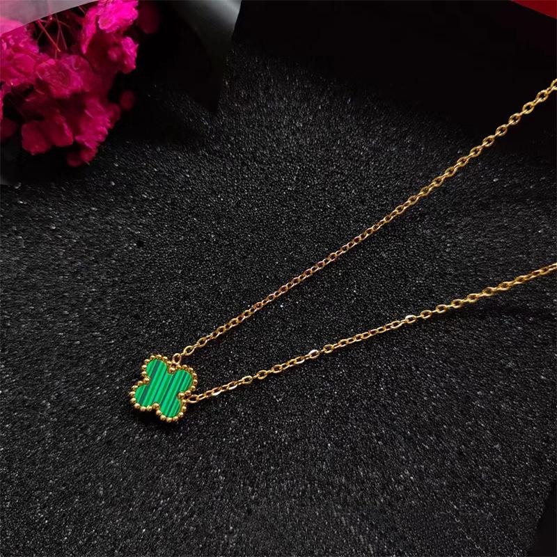 Four-Leaf Clover Necklace Double-Sided Lucky Grass Titanium Steel Does Not Lose Colour Women's Necklace Classic Fashion Collarbone Chain