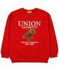 UNION GARMENTS Moment Bear French Oversized Sweatshirt Red