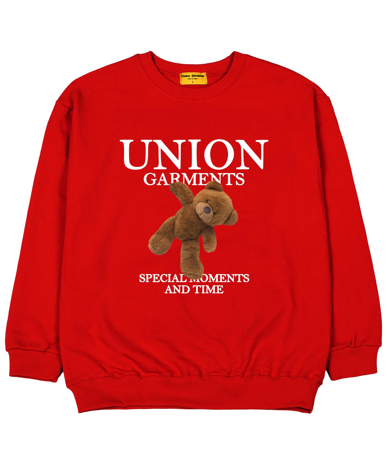 Union Garments Момент Медведь Французская Оверсайз Толстовка Красная L