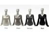 Korean V-neck Curved Hem Long Sleeve T-shirt for Women - Autumn Winter Style