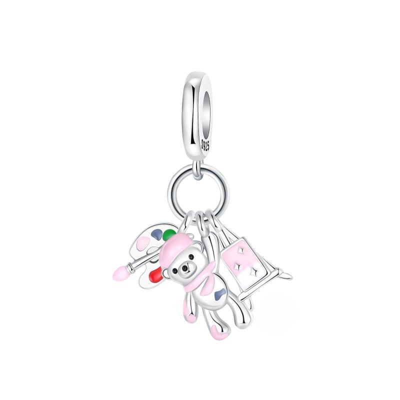 Back To School Copper Charms Bag Earphone Magic Cube Watch Games Console Bead Pendant Fit Bracelet Necklace Jewelry