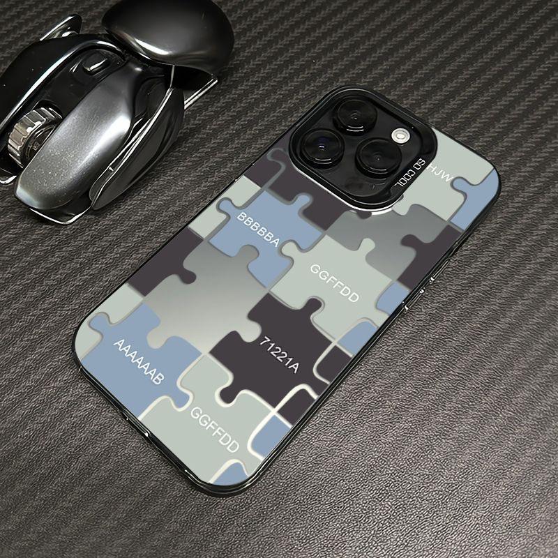 Creative Silver IMD Double Layer Puzzle Case for Apple 16 Promax, 15, 14/13 - High-End Feel