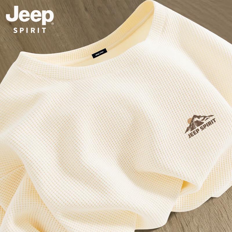 

JEEP SPIRIT Men s Waffle Knit Round Neck T-Shirt 3XL