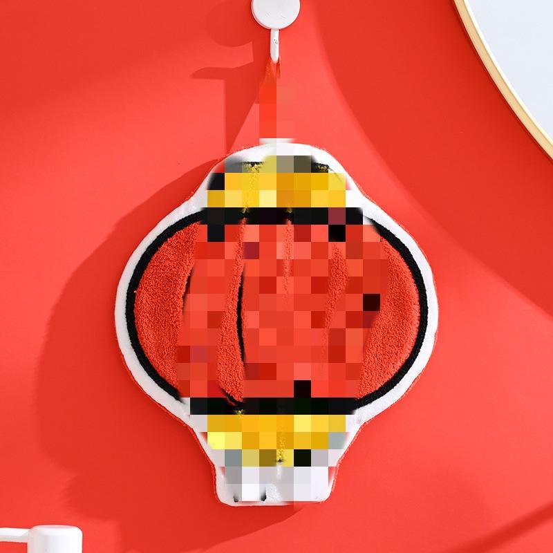 

Новогодний красный конверт, мешочек с удачей, коралловое флисовое полотенце для рук, можно повесить, утолщенное, милое, впитывающее воду, быстросохнущее, для дома, кухни, больше, чем каждый год 20*25cm