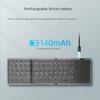 Foldable Bluetooth Keyboard Rechargable Portable Mini USB Wireless Keyboard with Touchpad for Android IOS Tablet 3-Device Sync