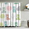 Teddybär Baumdruck Duschvorhang für Badezimmerdeko Grün Blau Rosa Weiß Grau Heimdekoration Wasserdichter Stoff Extra Lang