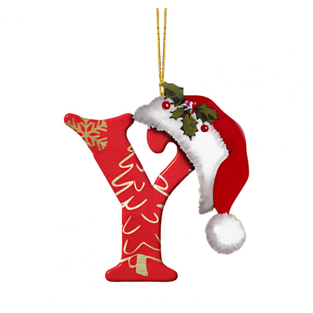 Christmas Tree Letter Decorations Ornaments Set with Santa for Home Holiday