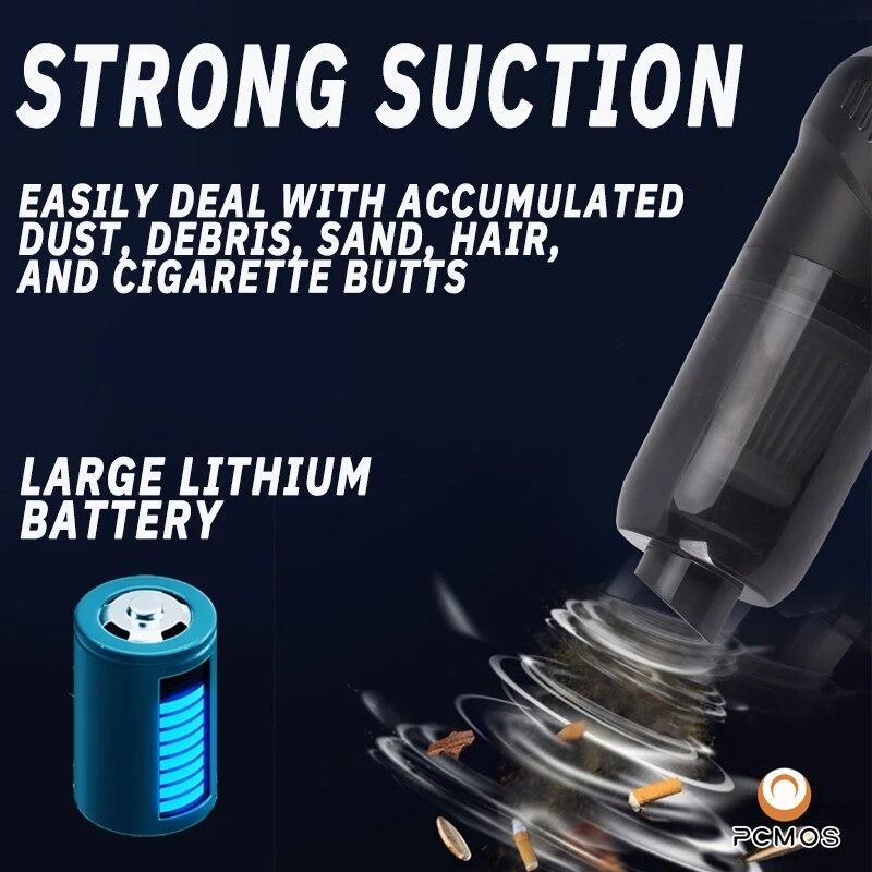 PCMOS Portable Car Vacuum Cleaner Wireless Charging High Power Fully Automatic for Household and Car