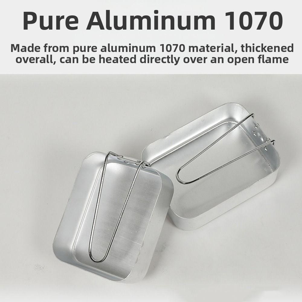 2 Stück Klappbarer Griff Aluminiumlegierung Brotdose Lebensmittelqualität Verdickte Konstruktion Outdoor Lebensmittelbehälter Stapelbar Leicht zu Reinigen