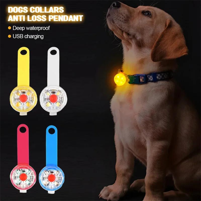 Pet Luminous Collar Dog Pendant Luminous Dog Tag Anti Loss Collar LED Waterproof Safety Flashlight USB Rechargeable Luminous Pen